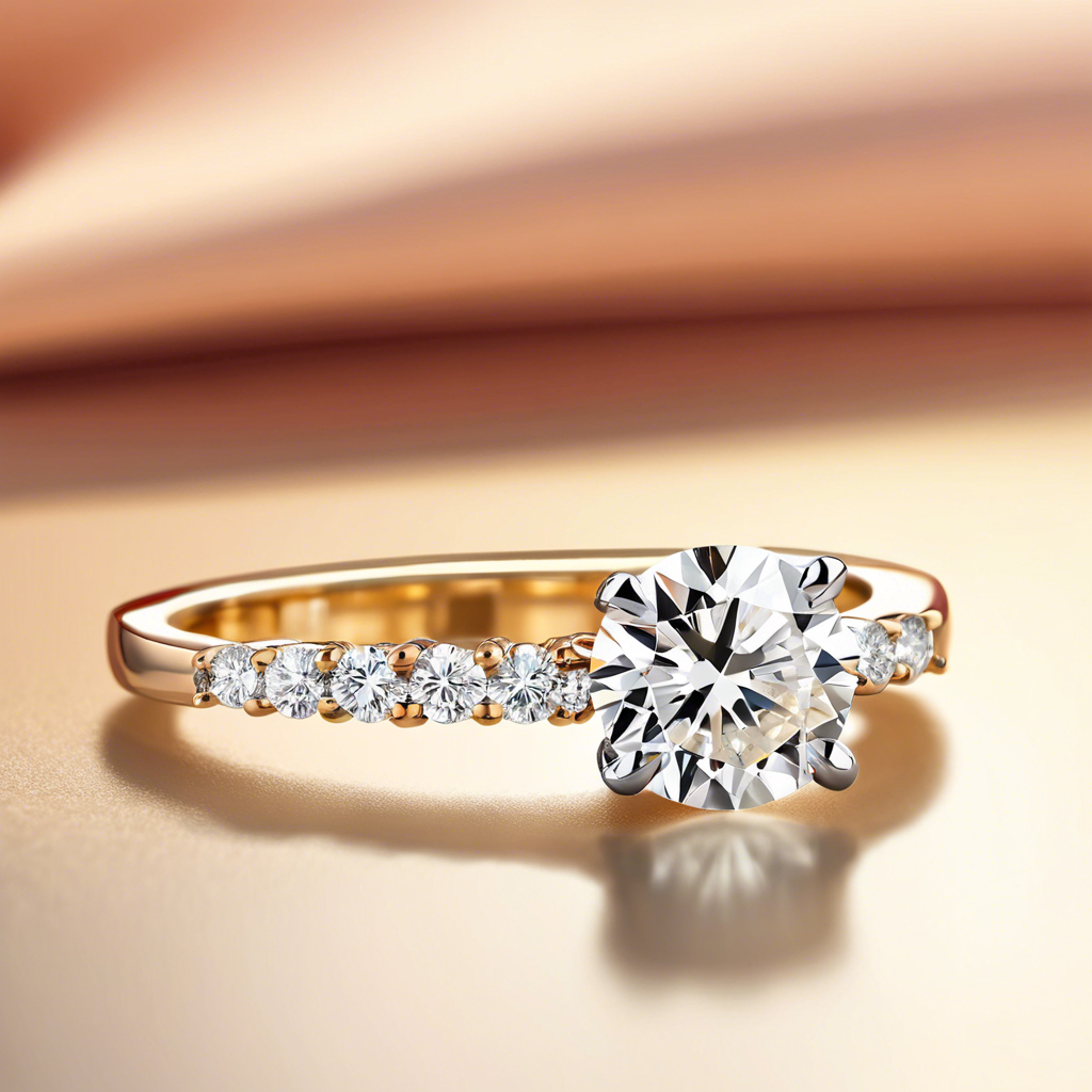 Timeless Beauty: Gold Ring with Radiant Diamond Perfection in silver