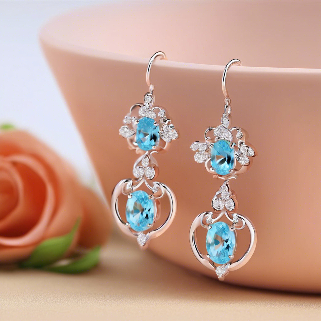 Silver Earrings with Blue Stone, a stunning piece of silver jewellery